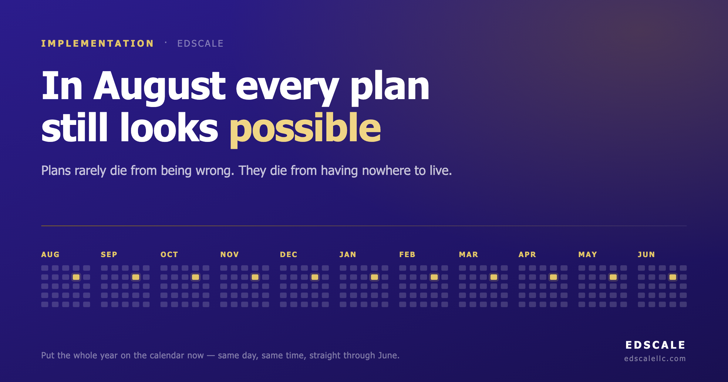 Featured image for “In August every plan still looks possible”